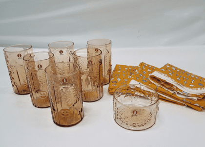 オレンジタンブラー/ボウル計7点